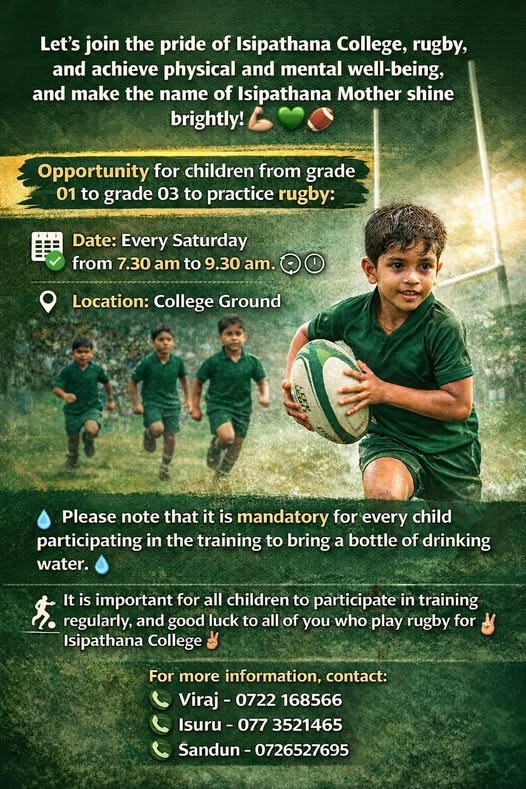 Calling all future Green Machine stars. Junior rugby training open for grades 1 to 3