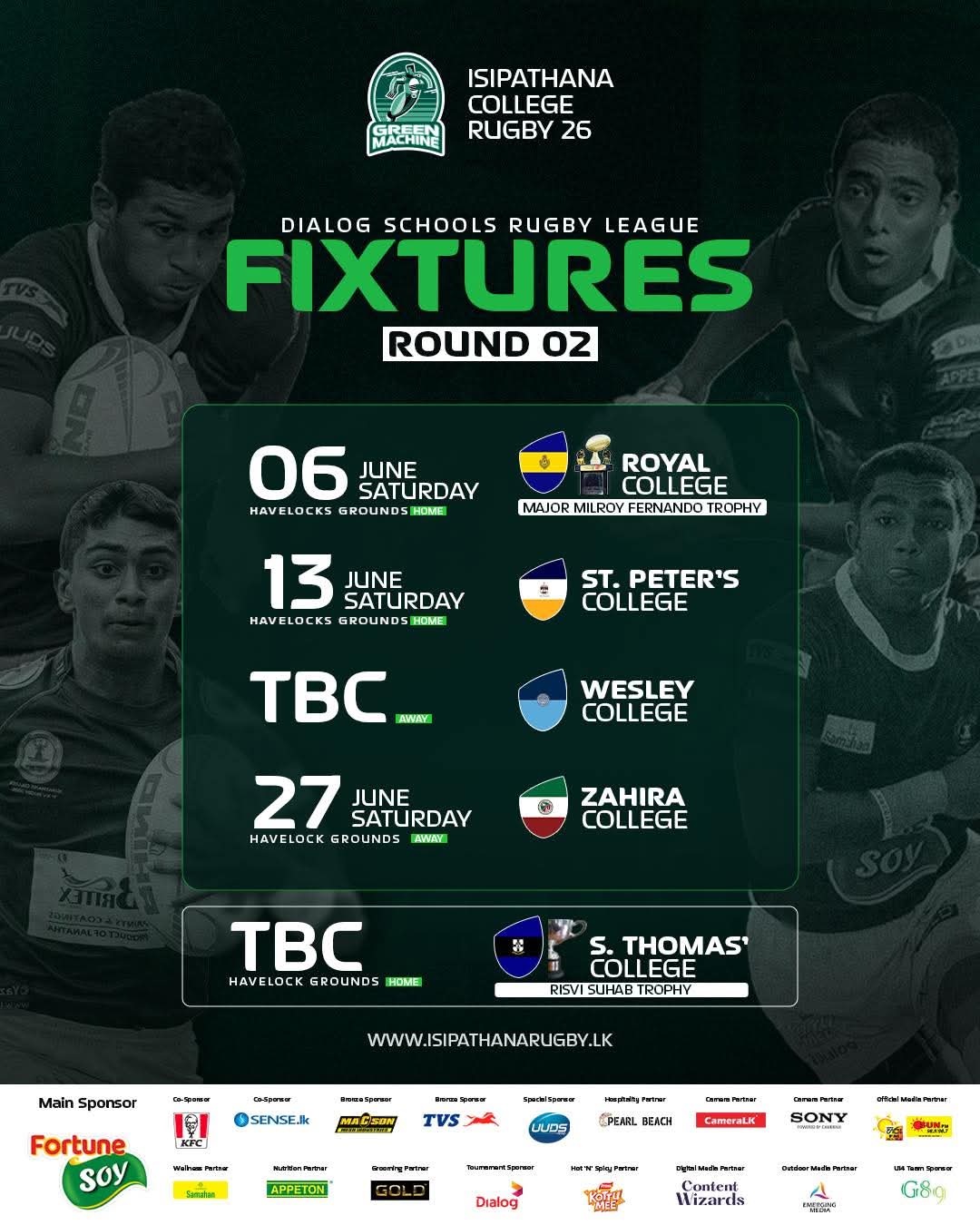 2026 Second Round fixtures .