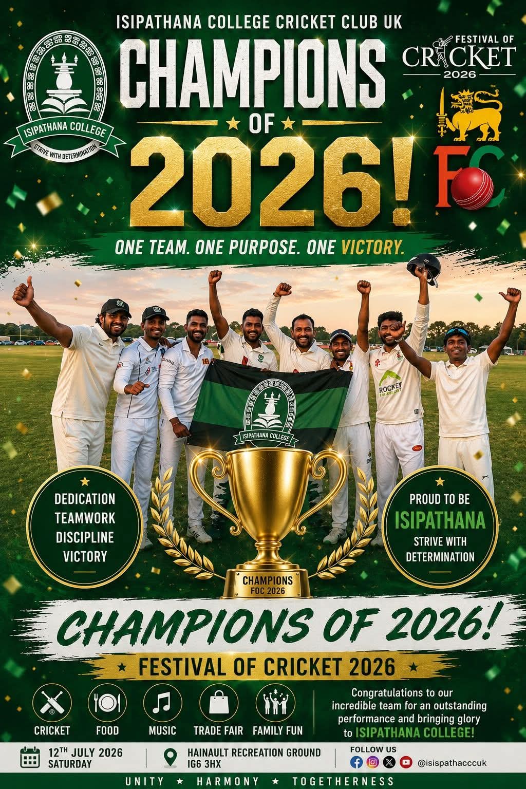 Isipathana College Make History, Claim First-Ever Festival of Cricket Championship